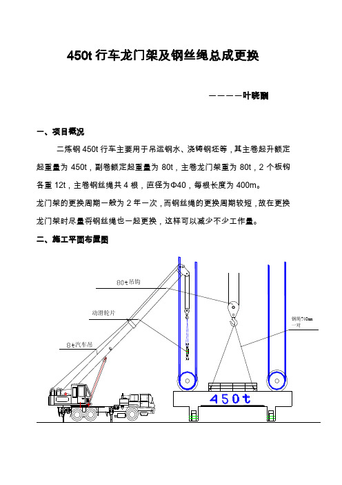 450t行车龙门架及钢丝绳总成更换