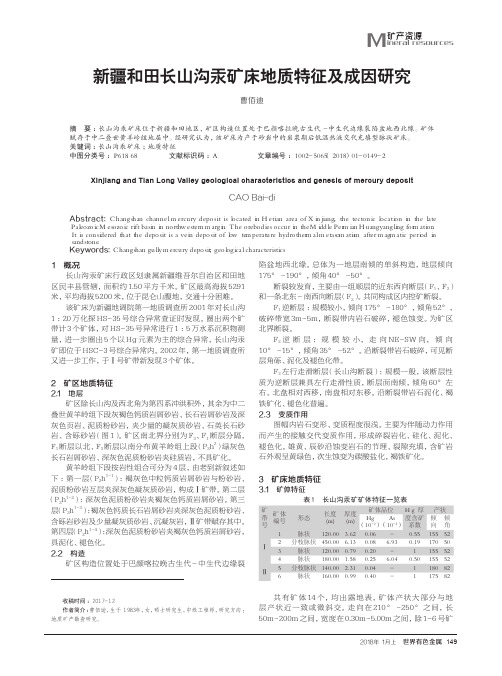 新疆和田长山沟汞矿床地质特征及成因研究