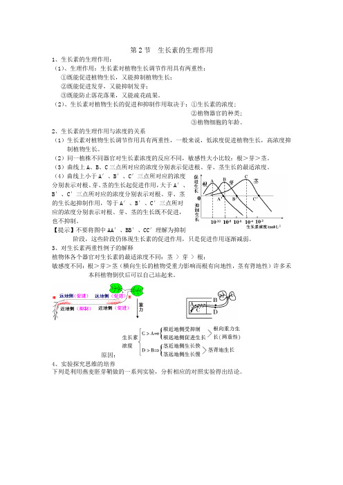 第2节  生长素的生理作用学案