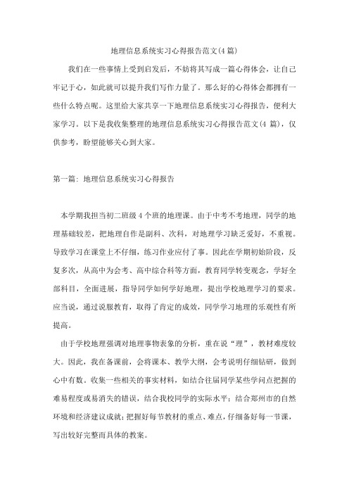 地理信息系统实习心得报告范文(4篇)