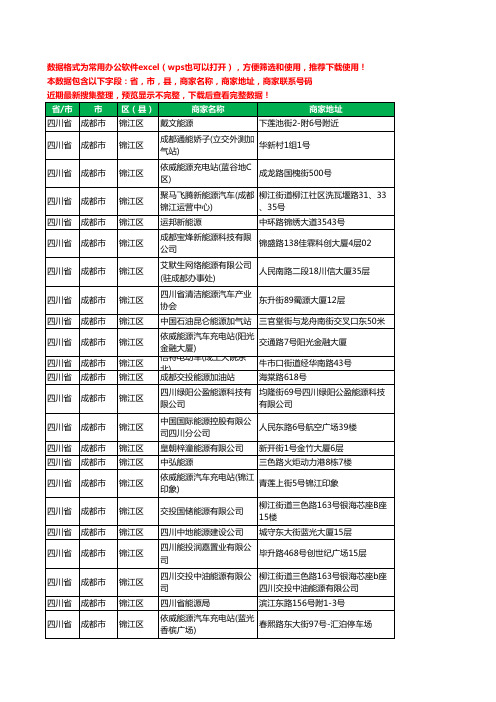 2020新版四川省成都市锦江区新能源工商企业公司商家名录名单黄页联系电话号码地址大全56家