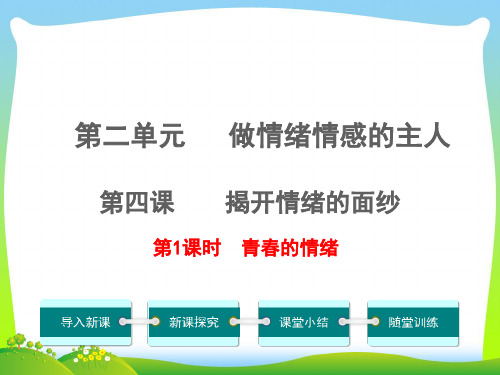 部编版七年级下册道德与法治4.1 青春的情绪 课件