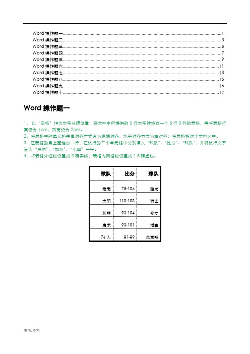 高中学业水平测试(会考)信息技术科目Word操作题详细版.doc