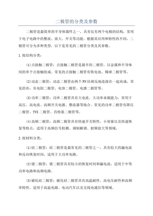 二极管的分类及参数