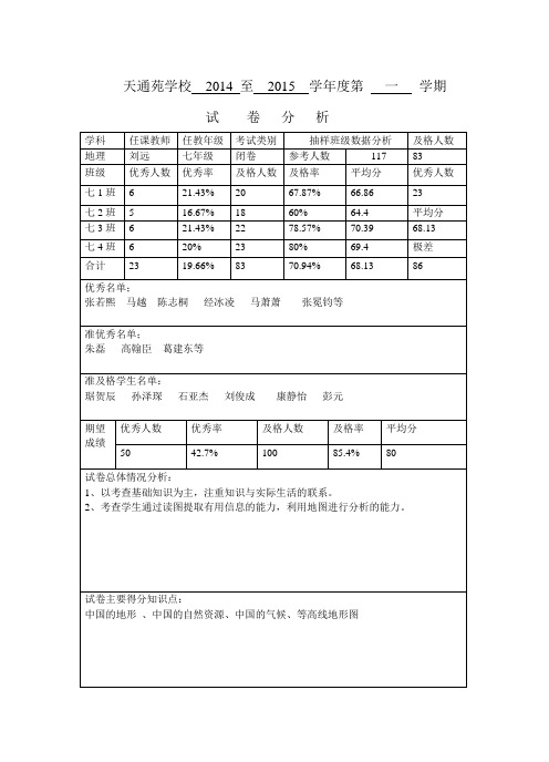 14-15-1-试卷分析表