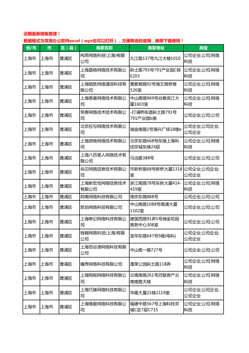 2020新版上海市网络技术有限公司工商企业公司商家名录名单黄页联系方式大全2085家