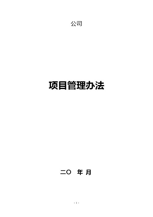 企业项目管理办法
