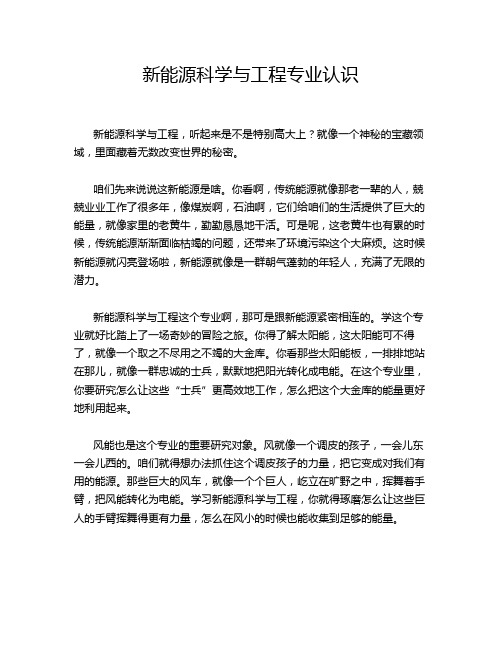 新能源科学与工程专业认识