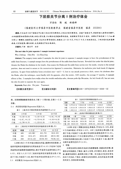 下胫腓关节分离8例治疗体会