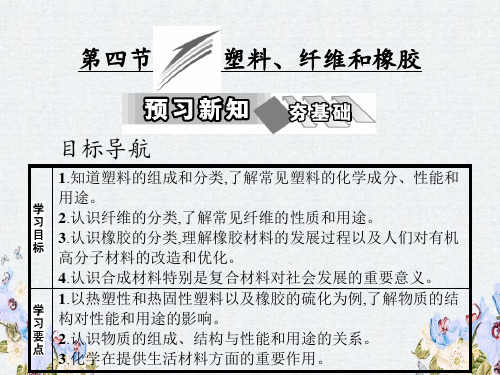 高中化学人教版选修1课件第三章 第四节 塑料、纤维和橡胶