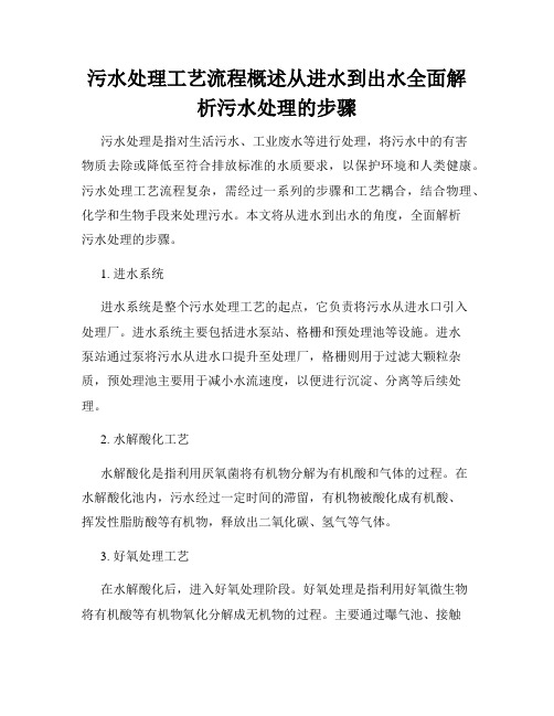 污水处理工艺流程概述从进水到出水全面解析污水处理的步骤