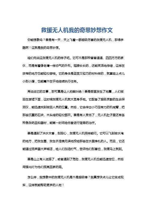 救援无人机我的奇思妙想作文