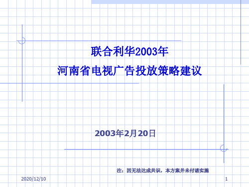 联合利华2003年广告投放策略PPT教学课件