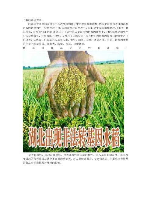 转基因食品的利与弊