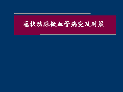 冠状动脉微血管病变和对策-ppt课件精选全文