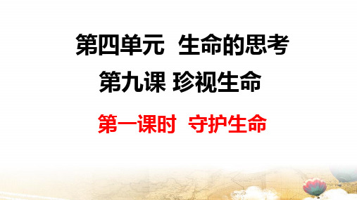 部编版七年级上册道德与法治第九课第一课时 守护生命 课件27张