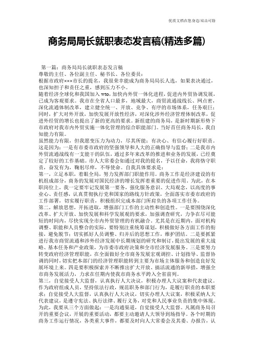 商务局局长就职表态发言稿(精选多篇)