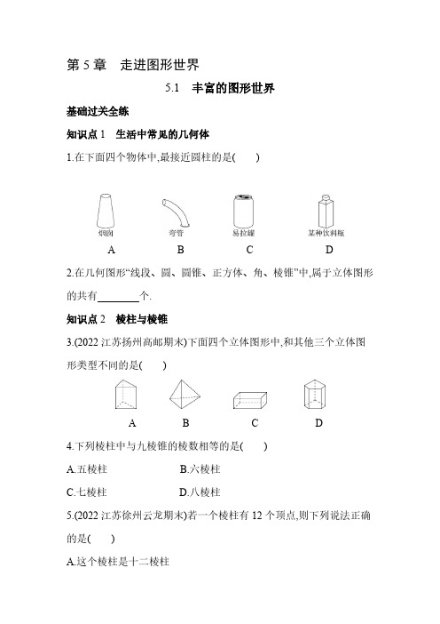 5.1 丰富的图形世界 苏科版数学七年级上册同步练习(含解析)