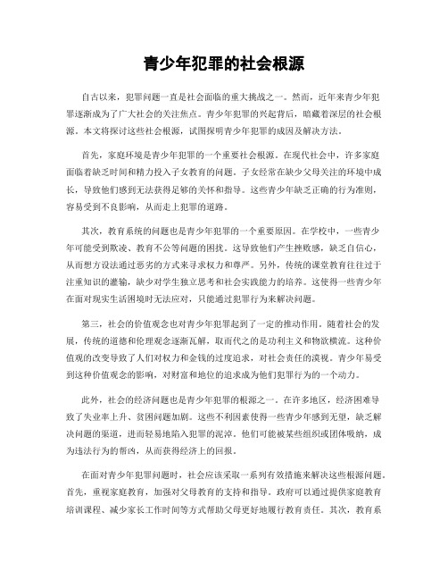 青少年犯罪的社会根源