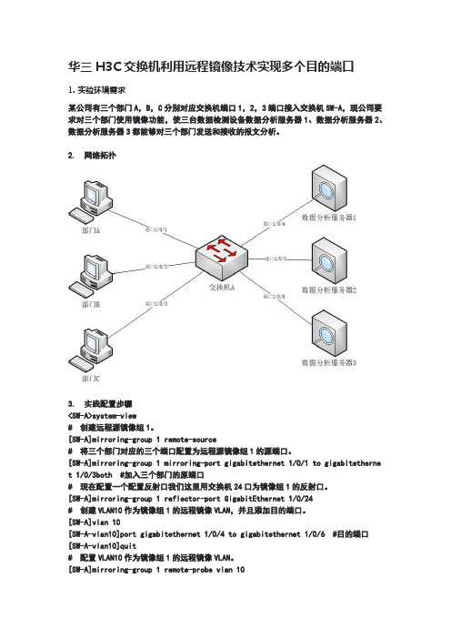 华三H3C交换机利用远程镜像技术实现多个目的端口