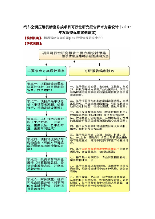 自-汽车空调压缩机活塞总成项目可行性研究报告评审方案设计(2013年发改委标准案例范文) 