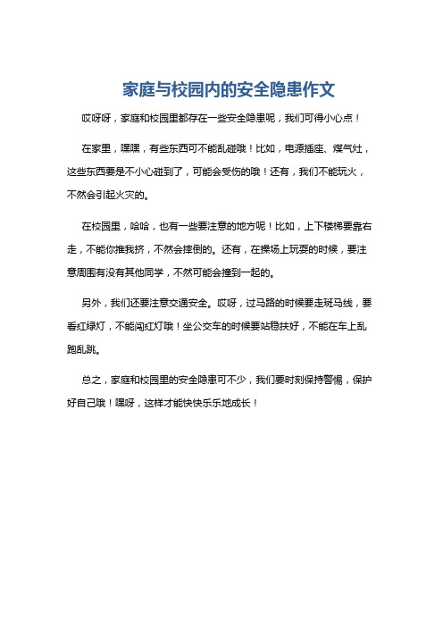 家庭与校园内的安全隐患作文