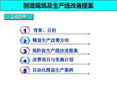 生产现场改善及流水线线改造提案