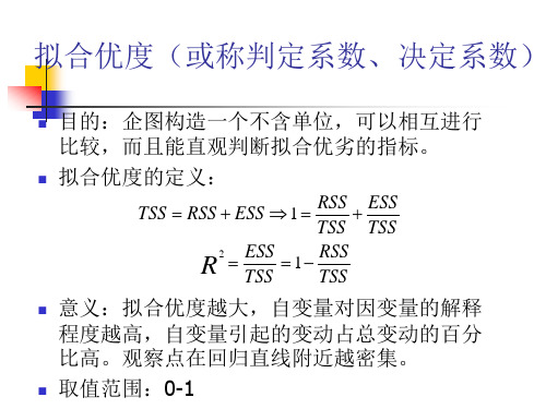 拟合优度(或称判定系数、决定系数)