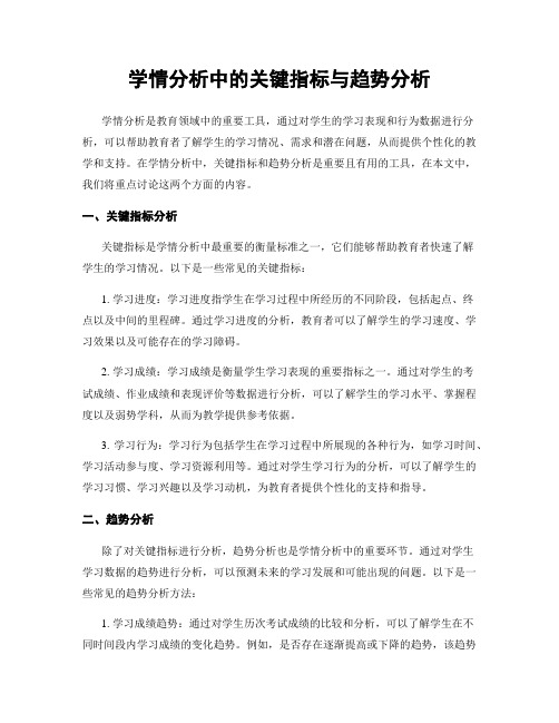 学情分析中的关键指标与趋势分析