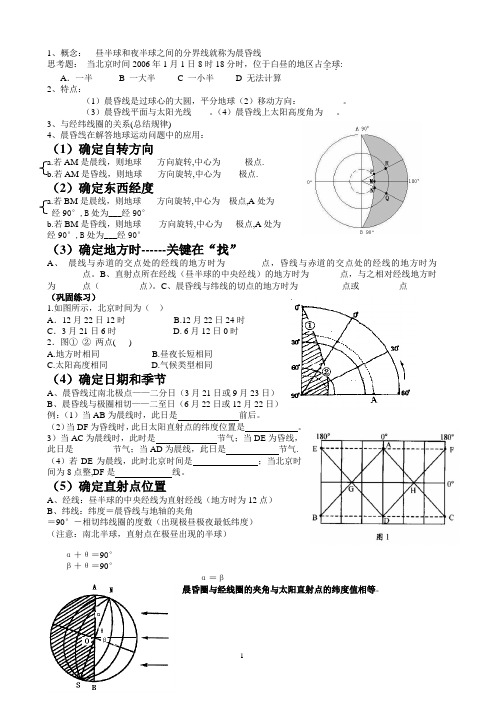 晨昏线专题(教案)