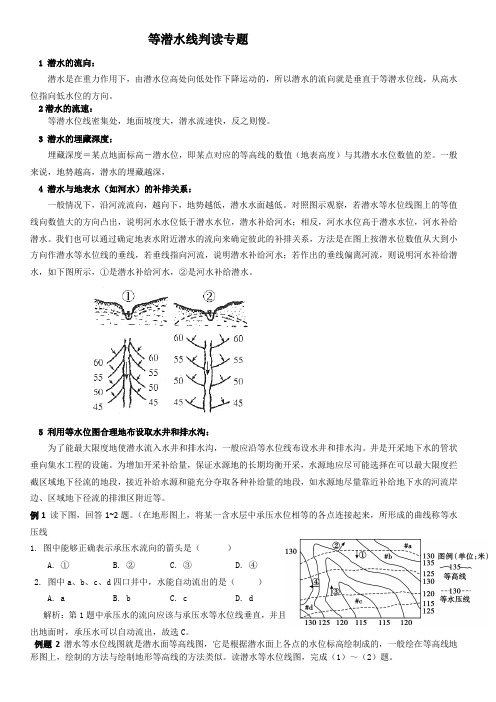 等潜水位线