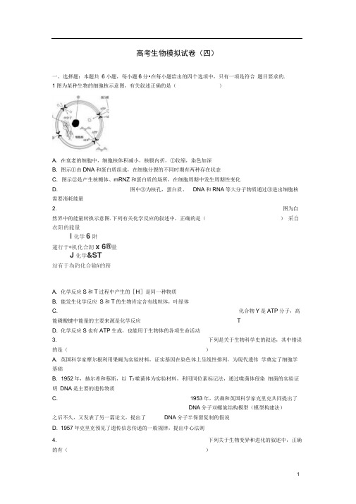 安徽省六安市舒城中学高考生物模拟试卷(四)(含解析)