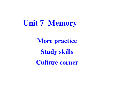 Unit 7  Memory (Period 7) 课件(共36张PPT)