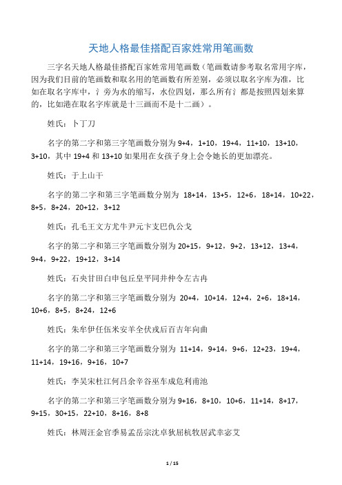 姓氏起名最佳笔画组合、天地人三格最佳搭配、名字五行属性