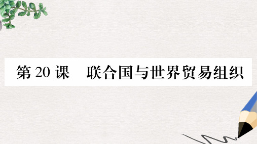 2019年春九年级历史下册第六单元冷战结束后的世界第20课联合国与世界贸易组织预习课件新人教版