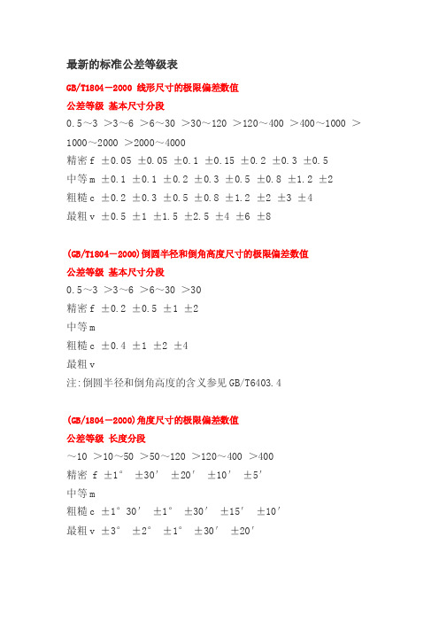 最新的标准公差等级表[最新]