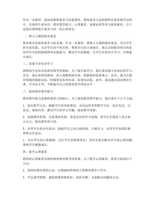 教师提升素养力心得体会