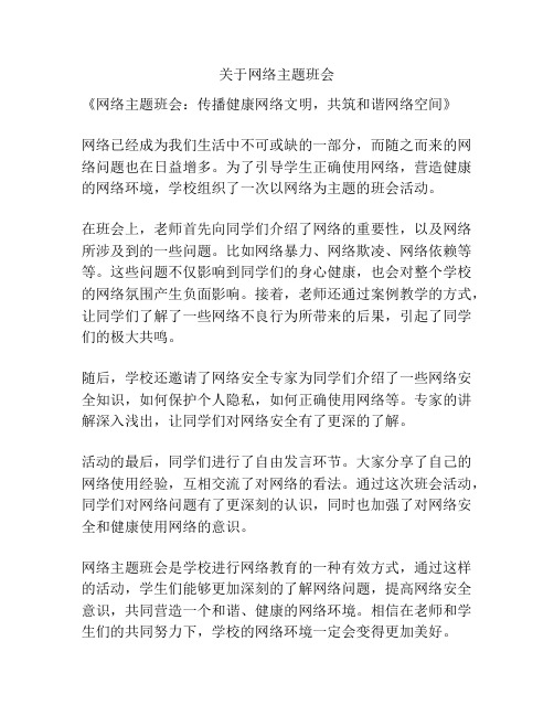 关于网络主题班会