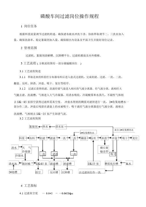 磷酸车间过滤岗位操作规程