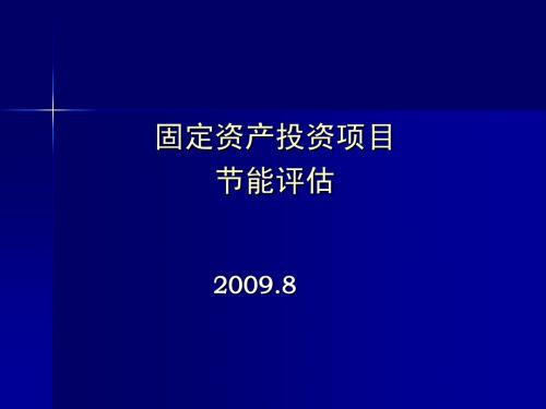 节能评估2009培训资料