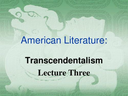 American Literature超验主义