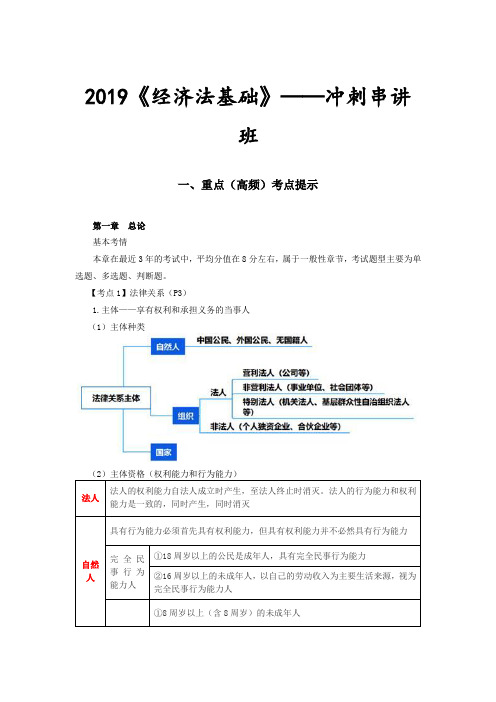 2019《经济法基础》知识点 第一章 总论