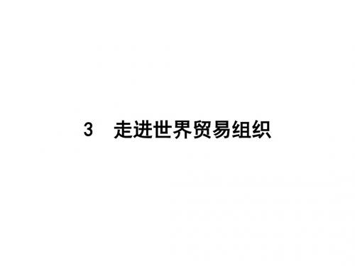 高中政治人教版选修三课件：5.3 走进世界贸易组织