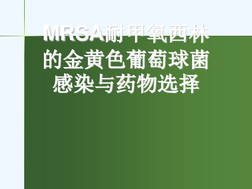 MRSA耐甲氧西林的金黄色葡萄球菌感染与药物选择[可修改版ppt]