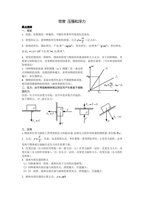 密度 压强和浮力