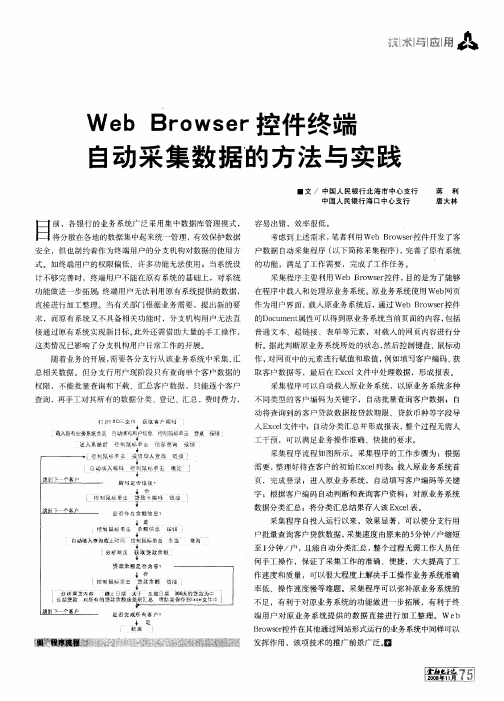 Web Browser控件终端自动采集数据的方法与实践