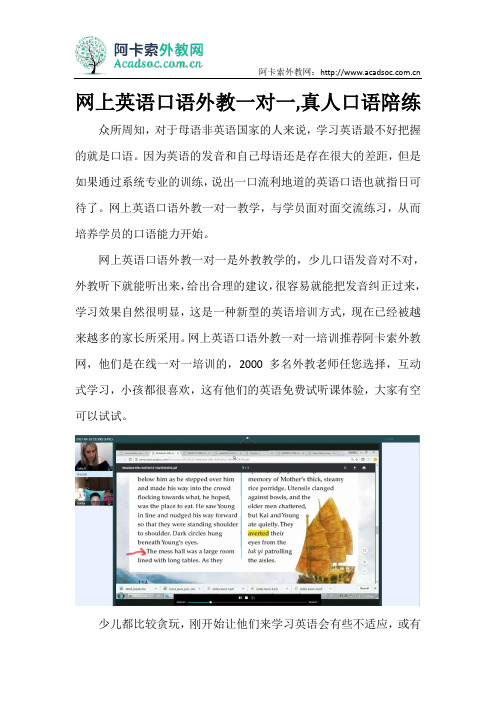 网上英语口语外教一对一,真人口语陪练