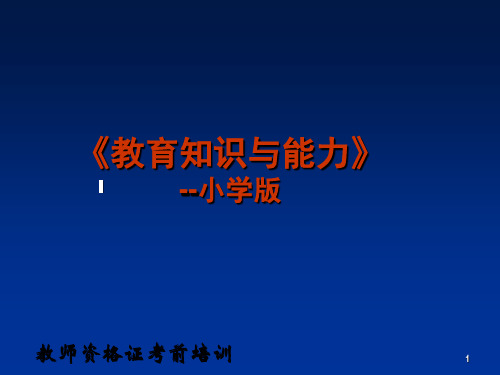 教育教学知识与能力小学版完整版ppt课件