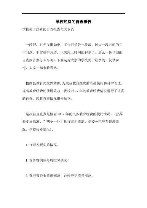 学校经费的自查报告