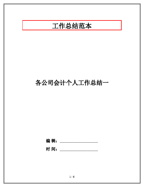 各公司会计个人工作总结一